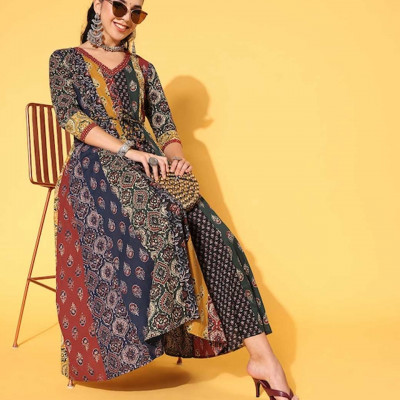 Women Red Floral Swirling Volume Dress